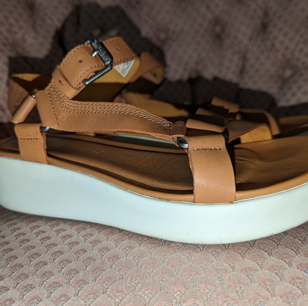 Timberland Wedge Sandals Tan Size 7